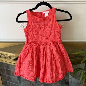 Janie and Jack coral eyelet dress